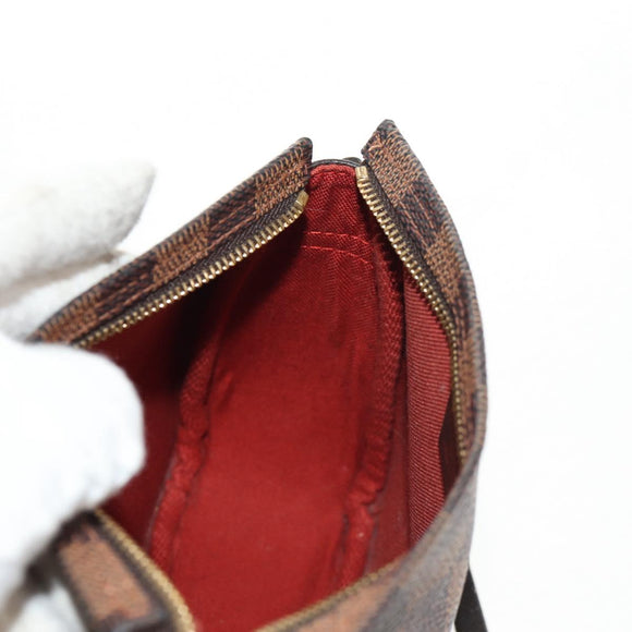 LOUIS VUITTON Damier Ebene Trousse Makeup Pouch N51982 LV Auth 147133V