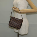 LOUIS VUITTON Damier Ebene Trousse Makeup Pouch N51982 LV Auth 147133V-21