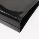 Salvatore Ferragamo Chain Gancini Shoulder Bag Enamel Black Gold Auth 147138-14