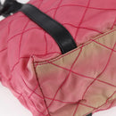 PRADA Shoulder Bag Nylon Leather Pink Black Silver Auth 147139-14