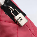 PRADA Shoulder Bag Nylon Leather Pink Black Silver Auth 147139-17
