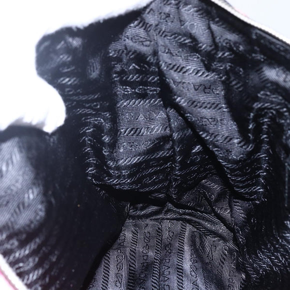 PRADA Shoulder Bag Nylon Leather Pink Black Silver Auth 147139