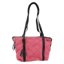 PRADA Shoulder Bag Nylon Leather Pink Black Silver Auth 147139-1