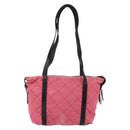PRADA Shoulder Bag Nylon Leather Pink Black Silver Auth 147139-2