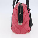 PRADA Shoulder Bag Nylon Leather Pink Black Silver Auth 147139-3