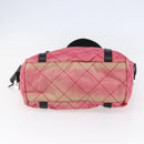 PRADA Shoulder Bag Nylon Leather Pink Black Silver Auth 147139-5