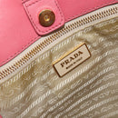 PRADA Hand Bag Nylon Pink Gold Auth 147140-17
