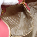 PRADA Hand Bag Nylon Pink Gold Auth 147140-20