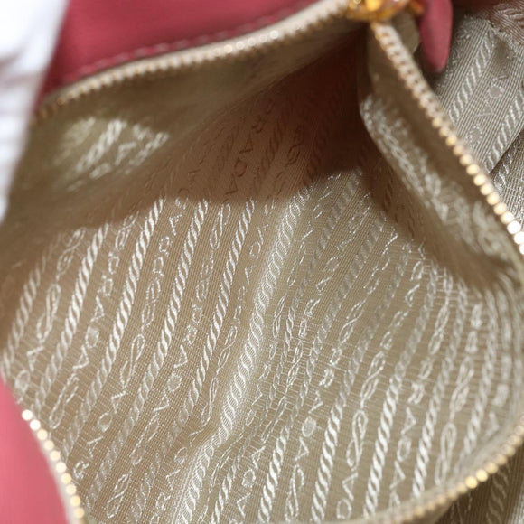 PRADA Hand Bag Nylon Pink Gold Auth 147140