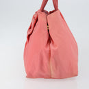 PRADA Hand Bag Nylon Pink Gold Auth 147140-3