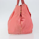 PRADA Hand Bag Nylon Pink Gold Auth 147140-4