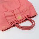 PRADA Hand Bag Nylon Pink Gold Auth 147140-6