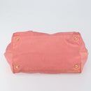 PRADA Hand Bag Nylon Pink Gold Auth 147140-5