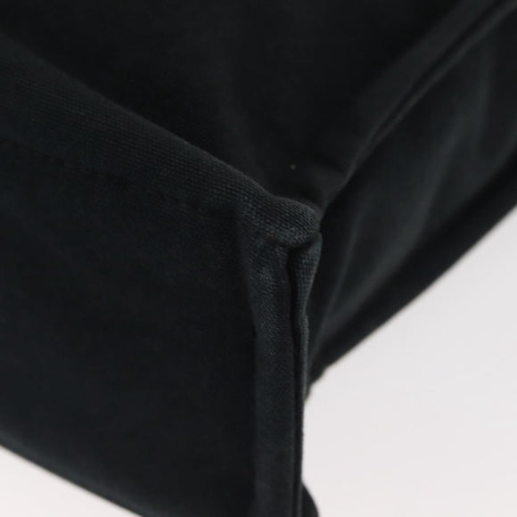 HERMES Fourre Tout MM Hand Bag Canvas Black Silver Auth 147142