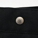 HERMES Fourre Tout MM Hand Bag Canvas Black Silver Auth 147142-17