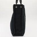 HERMES Fourre Tout MM Hand Bag Canvas Black Silver Auth 147142-4