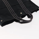 HERMES Fourre Tout MM Hand Bag Canvas Black Silver Auth 147142-6