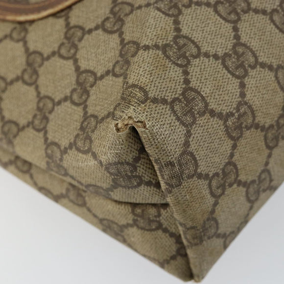 GUCCI GG Supreme Web Sherry Line Tote Bag PVC Beige Gold 002 58 6487 Auth 147143