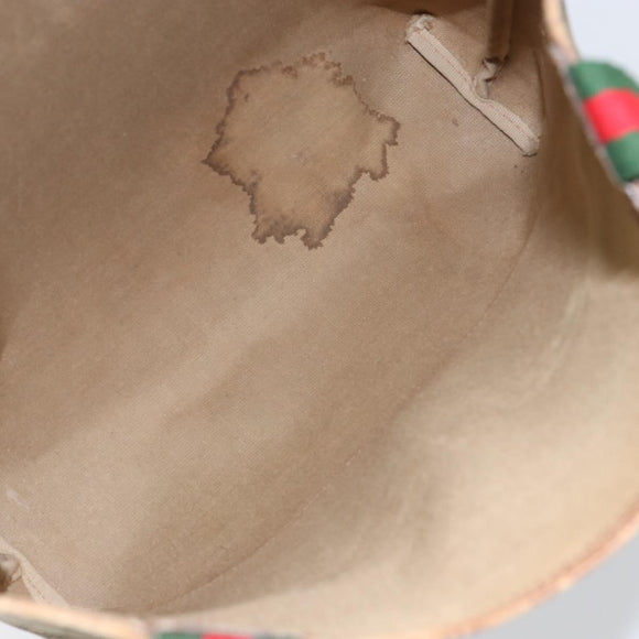 GUCCI GG Supreme Web Sherry Line Tote Bag PVC Beige Gold 002 58 6487 Auth 147143