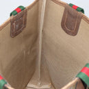 GUCCI GG Supreme Web Sherry Line Tote Bag PVC Beige Gold 002 58 6487 Auth 147143-21