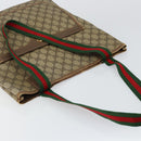 GUCCI GG Supreme Web Sherry Line Tote Bag PVC Beige Gold 002 58 6487 Auth 147143-6