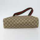 GUCCI GG Supreme Web Sherry Line Tote Bag PVC Beige Gold 002 58 6487 Auth 147143-5