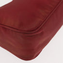 PRADA Hand Bag Nylon Red Silver Auth 147144-9