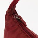 PRADA Hand Bag Nylon Red Silver Auth 147144-10