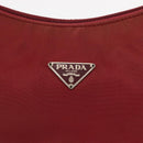 PRADA Hand Bag Nylon Red Silver Auth 147144-17