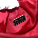 PRADA Hand Bag Nylon Red Silver Auth 147144-18