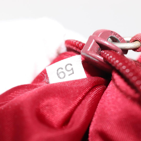 PRADA Hand Bag Nylon Red Silver Auth 147144