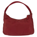PRADA Hand Bag Nylon Red Silver Auth 147144-2