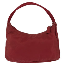 PRADA Hand Bag Nylon Red Silver Auth 147144 - 0