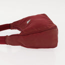 PRADA Hand Bag Nylon Red Silver Auth 147144-4