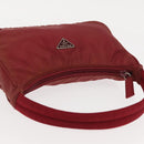 PRADA Hand Bag Nylon Red Silver Auth 147144-6