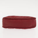 PRADA Hand Bag Nylon Red Silver Auth 147144-5