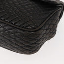 BALLY Chain Shoulder Bag Leather Black Auth 147146-14
