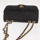 BALLY Chain Shoulder Bag Leather Black Auth 147146-6