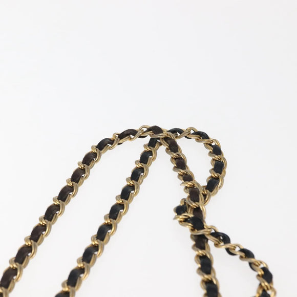 BALLY Chain Shoulder Bag Leather Black Auth 147146