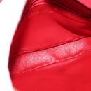 CHANEL COCO Mark Chain Shoulder Bag Lamb Skin Red CC Auth 147148-11