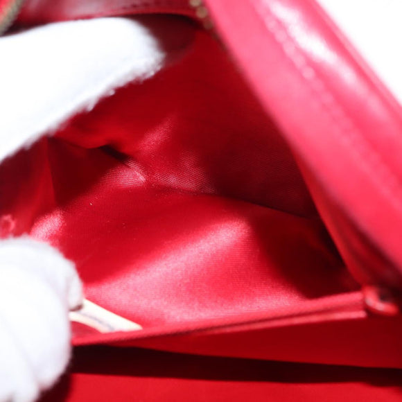 CHANEL COCO Mark Chain Shoulder Bag Lamb Skin Red CC Auth 147148