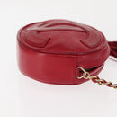 CHANEL COCO Mark Chain Shoulder Bag Lamb Skin Red CC Auth 147148-3