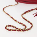 CHANEL COCO Mark Chain Shoulder Bag Lamb Skin Red CC Auth 147148-7