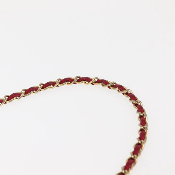 CHANEL COCO Mark Chain Shoulder Bag Lamb Skin Red CC Auth 147148