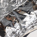 CHANEL Choco Bar Chain Tote Bag No5 Canvas Navy Silver CC Auth 147149-15