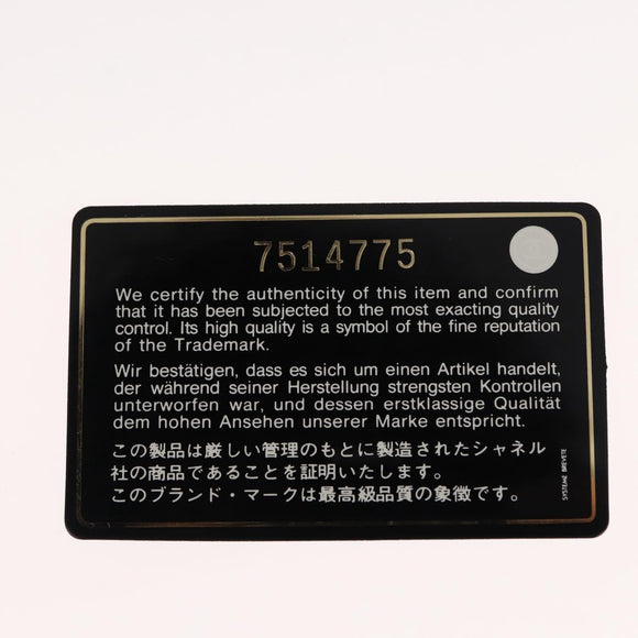 CHANEL Choco Bar Chain Tote Bag No5 Canvas Navy Silver CC Auth 147149