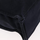 HERMES Fourre ToutMM Hand Bag Canvas Navy Brown Auth 147150-9