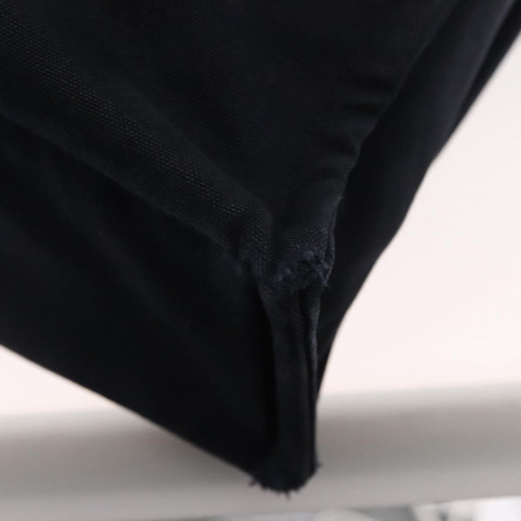 HERMES Fourre ToutMM Hand Bag Canvas Navy Brown Auth 147150