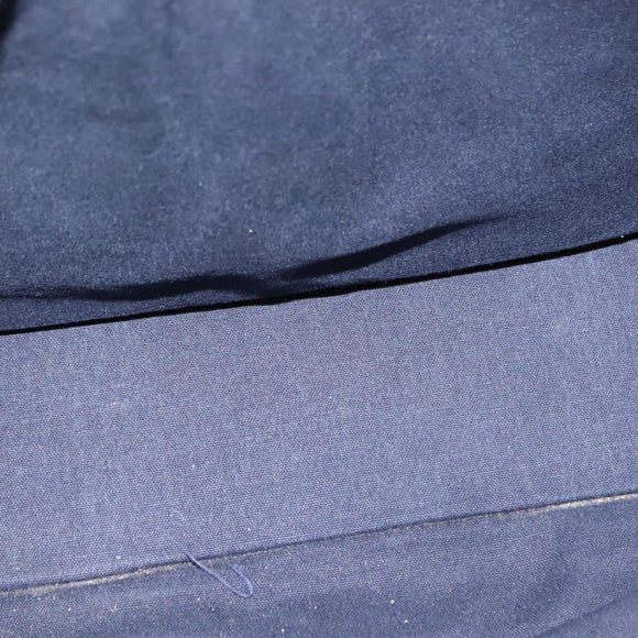 HERMES Fourre ToutMM Hand Bag Canvas Navy Brown Auth 147150