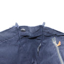 HERMES Fourre ToutMM Hand Bag Canvas Navy Brown Auth 147150-21